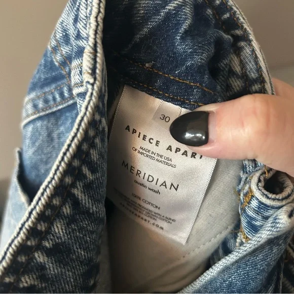 New Apiece Apart Meridian Jeans Austin Wash Barrel - Picture 6 of 6